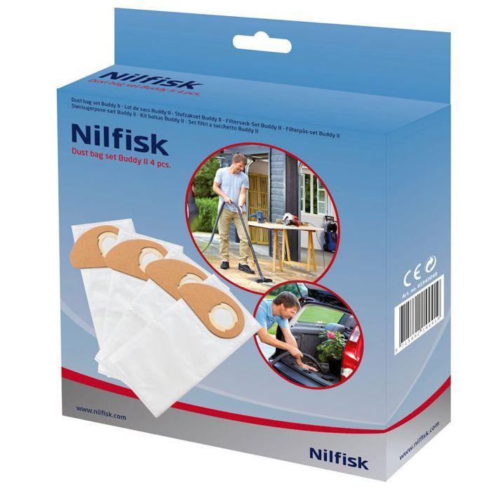 Vacuum Cleaner Bag - NILFISK - Buddy II - White - 4 Replacement Bags