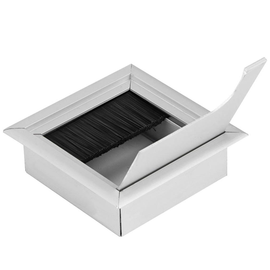 Square Aluminium Desk Computer Wire Cable Tidy Outlet Insert Hole Top Cover
