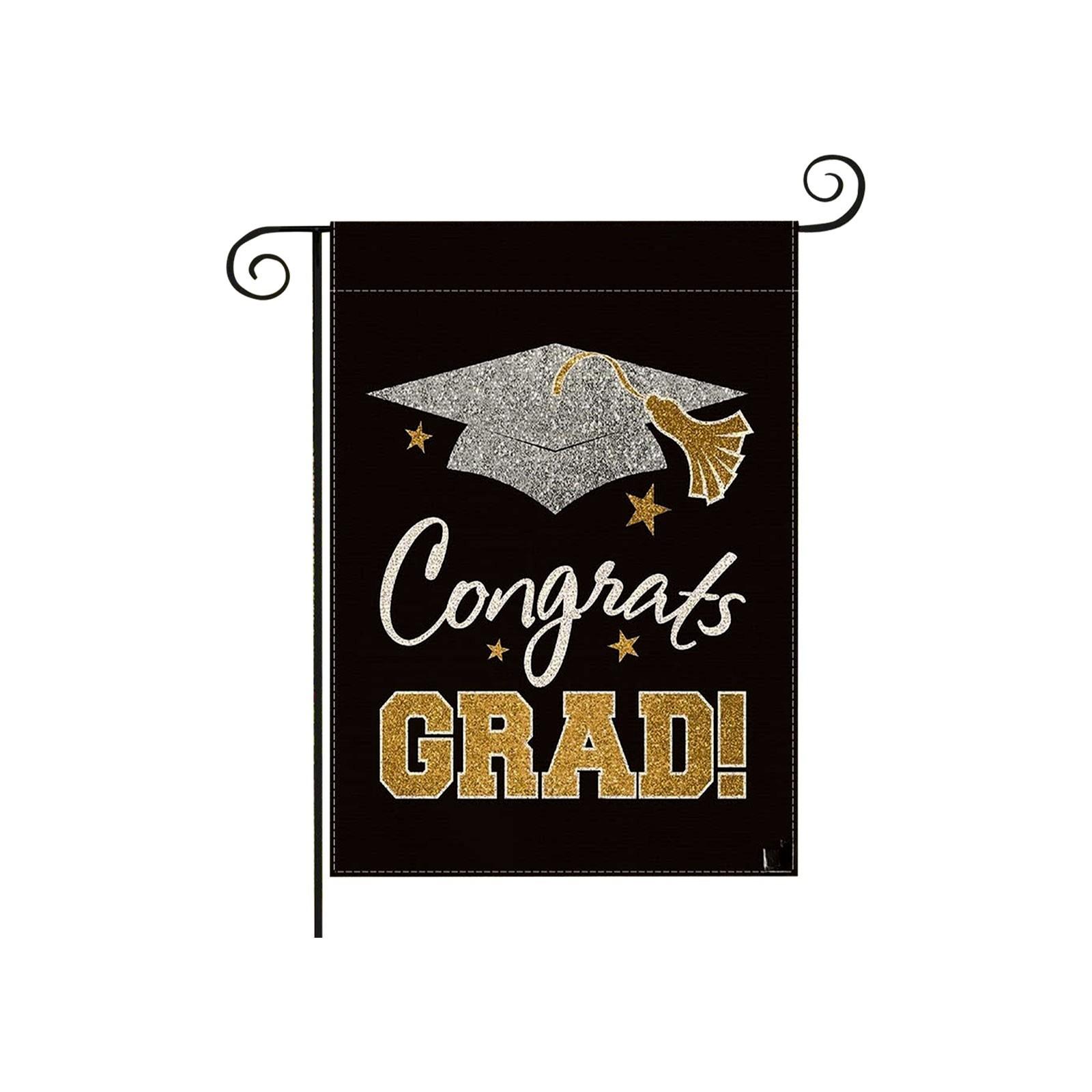 

Graduation Garden Flag, Double Sided Printed Outdoor Patio Decoration, Background Fabric Banner Flags One Size