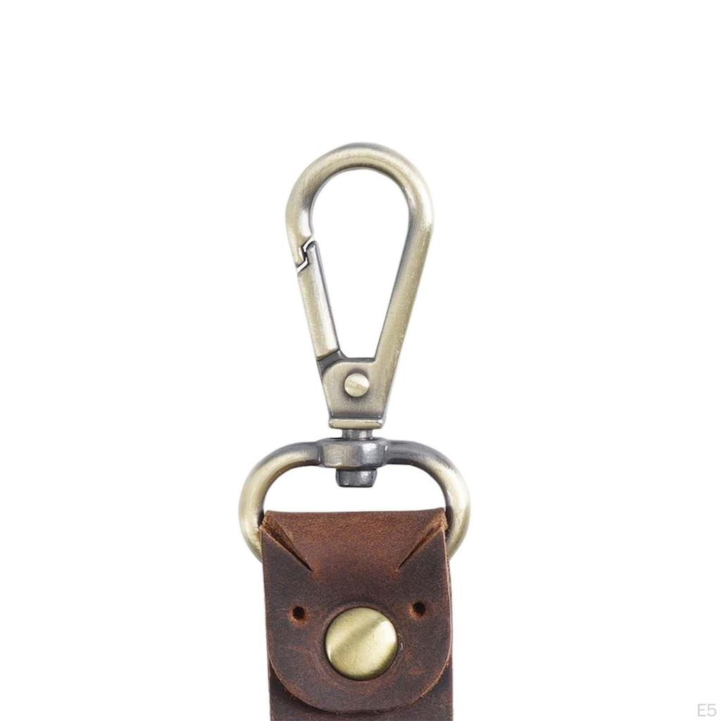 Fashion Leather Keychain, Unisex Key Chain Holder, Business Metal Ring with Belt Loop, Keyring