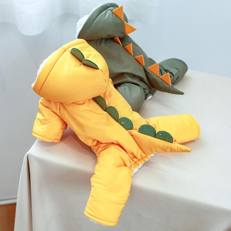 Hundemantel mit Kapuze Dinosaurier Hundekostüm Hundeoverall Wintermantel Hundeoverall Kostüm Hoodie Hundejacke Hundekleidung