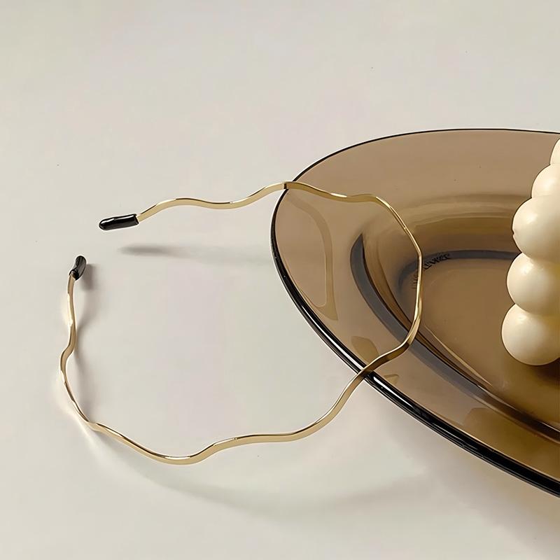 1pc Minimalist Headband Hair Accessory Fashion Metal Wave Curls Suitable For Daily Casual Wear Women Elegant Hair Band Hair Hoop