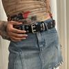 New Women's Belt Large size Double Hole Men Belt Punk Hip Hop Rock Style Subculture Y2K Belt Punch Free Belt for Men and Women