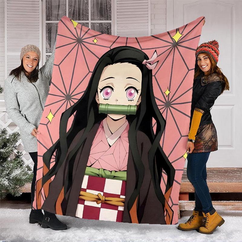 1pc nezouko7 Theme Blanket - Digital Print, Polyester, Cozy for All Seasons, Perfect for Outdoor, and Travel