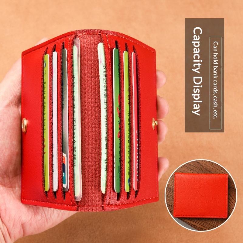 Ultra-Thin Small Bank Card Multi Card Slot Card Holder Wallet Women Men Credit Card Bag Male Card Holder Solid Leather Wallet