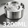 No Wet Mouth Dog Water Bowl 1.2/3.2L Stainless Steel Bowl, No-Spill Slow Drinking Pet Anti-Splash Non-Slip Dispenser for Small Medium Large Dogs, Cats
