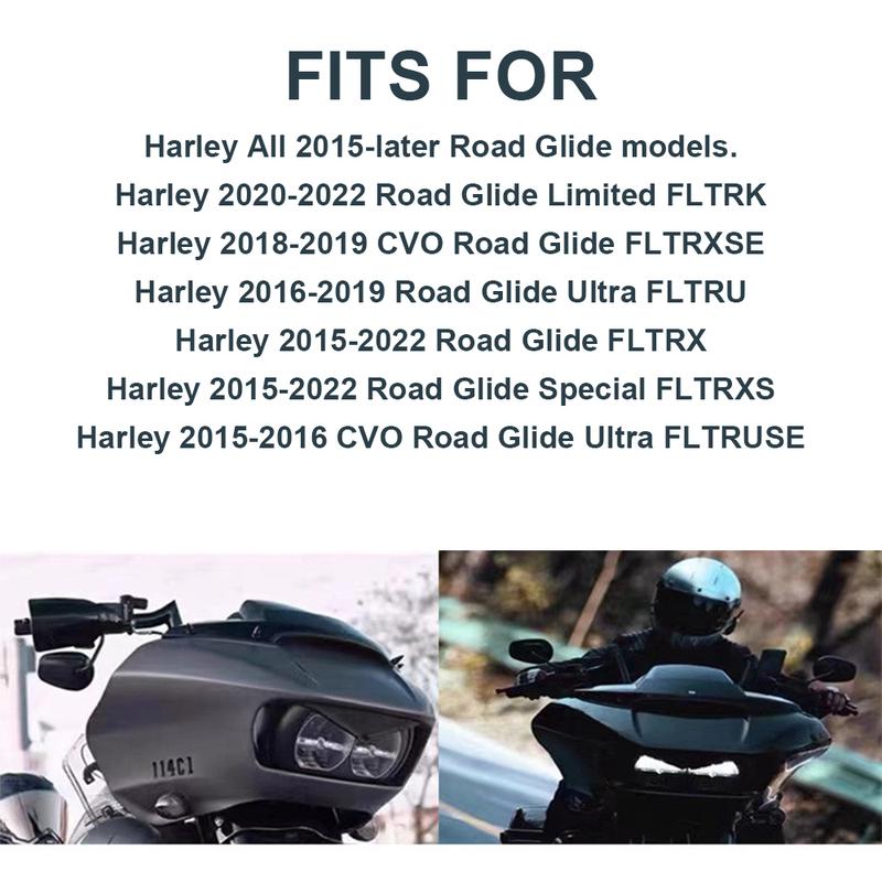 Motorcycle Headlight Trim Decoration Upper Tip Cover Visor Accent Headlamp Eyebrow Eyelid Sticker For Harley Road CVO Glides