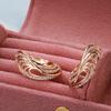 Luxury Crystal Flower Earrings For Women Micro-Wax Inlay Natural Zircon Bridal Wedding Jewelry Boho  Rose Gold Earrings