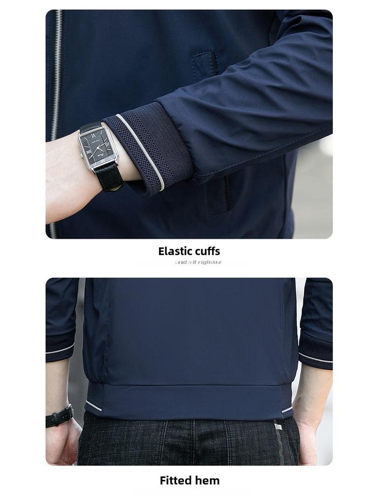 Men's Loose Fit Jacket - Spring & Autumn, Plus Velvet Warmth, Casual Thin Coat, Large Size.