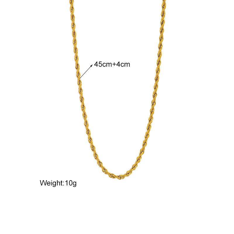 Fashion Vintage Twisted Titanium Steel Cable Chain Necklace Bracelet Woven Jewelry Set