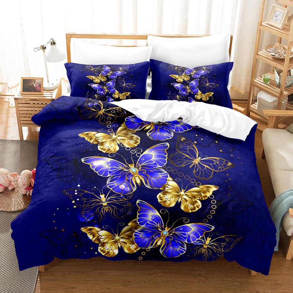Fairy Tale Bedding Set Unicorn Butterfly Soft Comfortable Duvet Cover King Queen Double Single Size Kids Boys Girls Birthday Gif