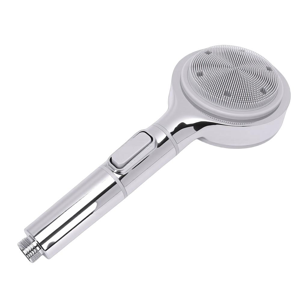Silicone Shower Head High Pressure Double Sided Massage Shower Head with 6 Spray Modes for Home Bathroom Silver