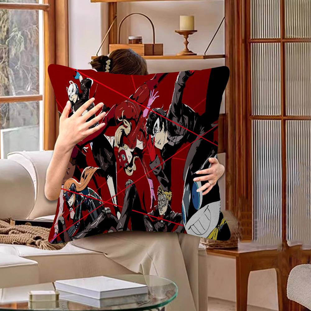 P-Persona 5 Pillow Cover For Bedroom Room And Living Room Sofa Decorative Cushion Cover