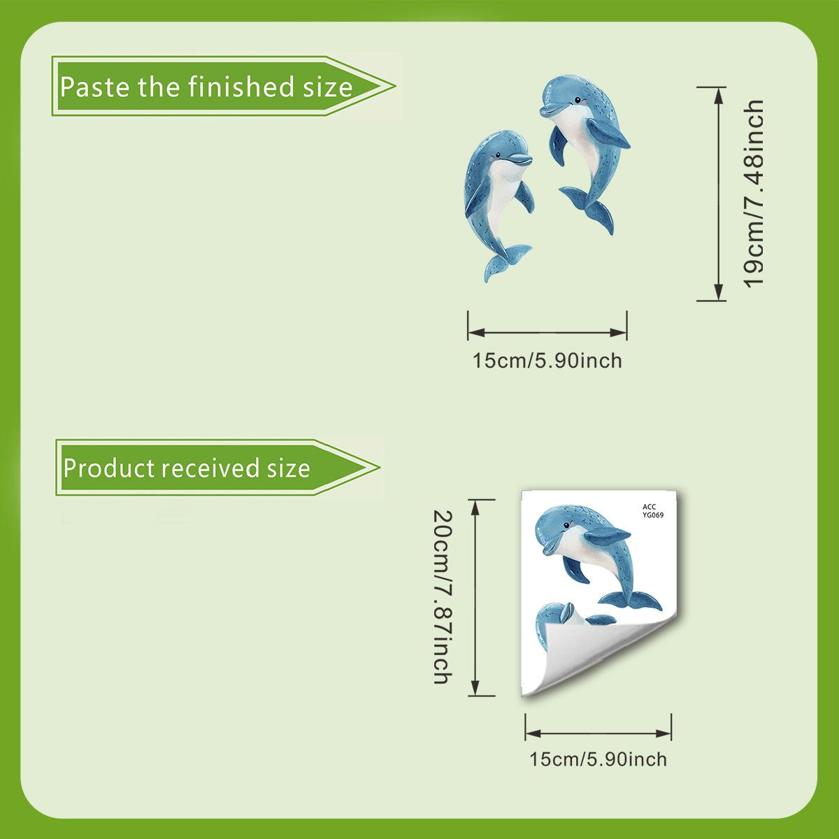 

Blue Light Underwater World Dolphin Graphic Wall Stickers for Beautifying and Decorating Living Rooms and Bedrooms 20*15cm