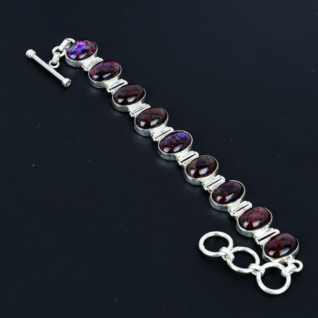 Color Full Labradorite Bracelet 925 Sterling Silver Bracelet Adjustable Chain Bracelet Handmade Boho Bracelet Gemstone Jewelry Engagement Gifts