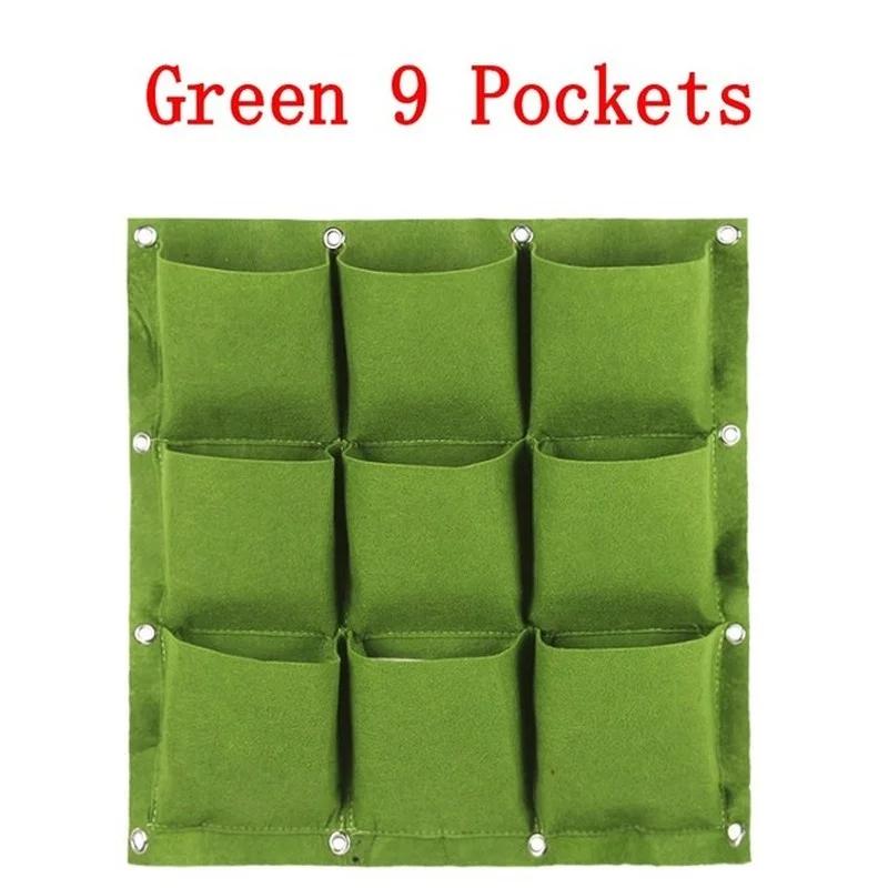 Grüne Wandbehang Pflanztaschen Blumentopf Grow Bag Gartenpflanzer Vertikale Suculentas Blumentopf Home Decor Zubehör