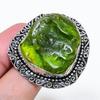 Natural Moldavite Quartz Gemstone 925 Sterling Silver Jewelry Ring Size 6.5 AR-18105