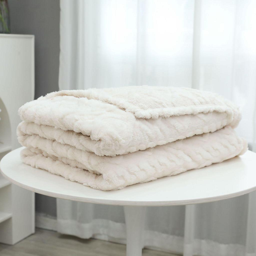 Autumn and Winter New High-gram Single-layer Double-sided Jacquard Tafu Fleece Shu Cotton Fleece Multi-functional Blankets