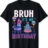 Bruh Its My Birthday Llama Pinata Funny Bday Kids Boys T Shirt