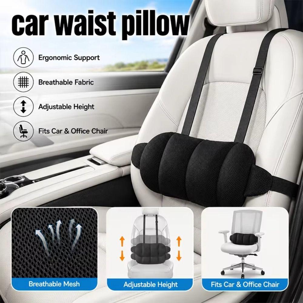 Ergonomic Car Lumbar Support Cushion Breathable Car Waist Pad Driving Lumbar Pillow Household Use