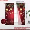 2D flat printing 2pcs Fashionable Christmas Curtains Christmas Golden Stars Glow Digital Printed Polyester Drapes Durable Family
