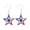 Cross-Border Independence Day Flag Hat Slippers & Heart Earrings in Red, White, Blue Stripes