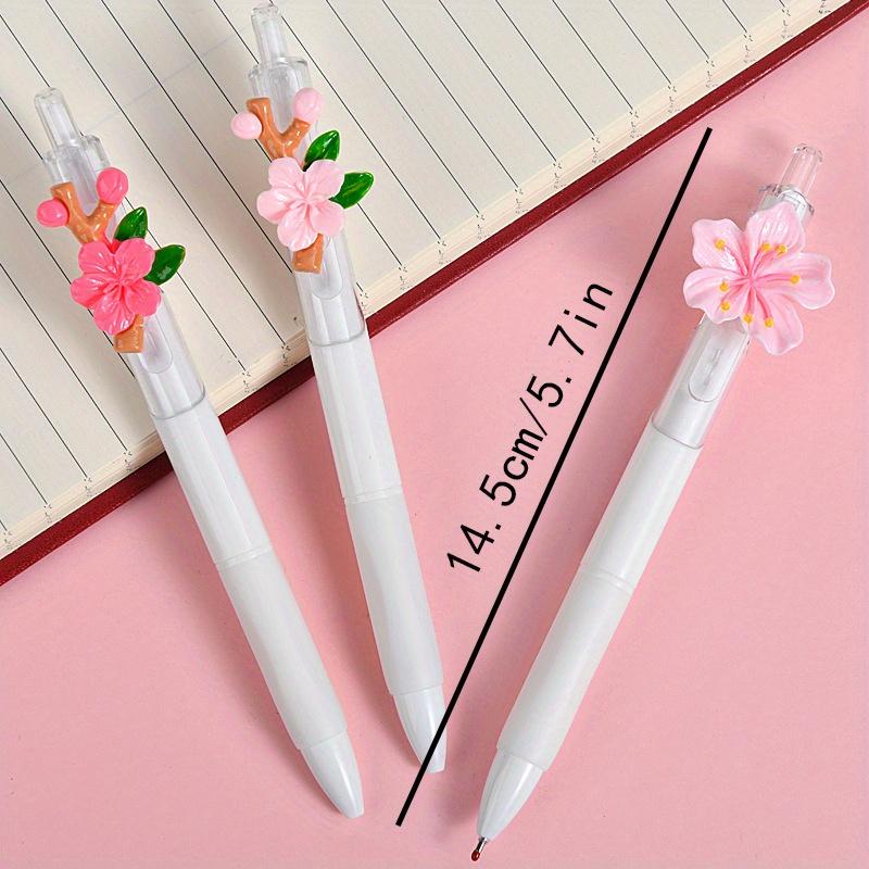 1pc Cute Flower Gel Pens Fast Drying ST Study Pens for Students Kawaii Pens High Quality Exam Writing Supplies Floral Style ST Tip Neutral Pen, Limite