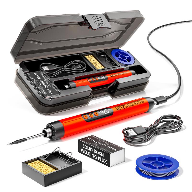 Rechargeable Digital Display Soldering Iron Kit for Home and Outdoor Repairs