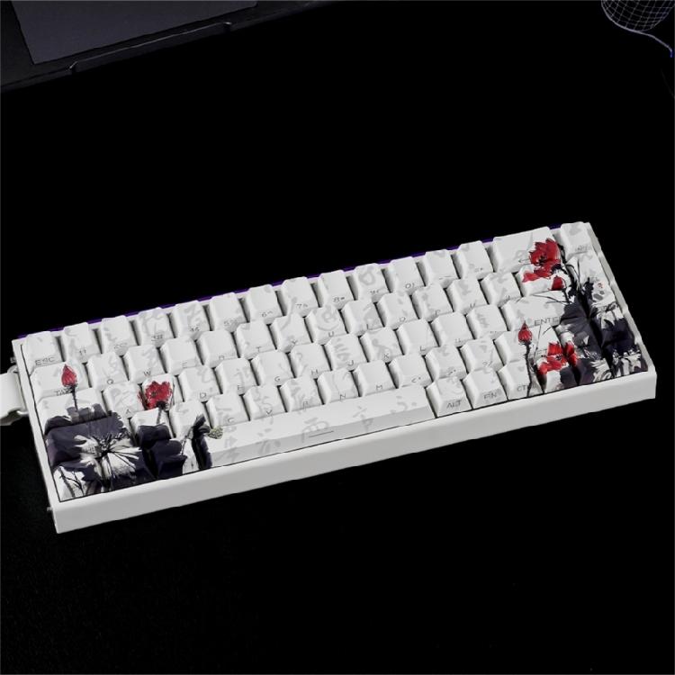 Professional PBT Keycaps MXes 60/68Keys Dyes Sublimated Plums Flower Pattern Ergonomic OEM Profile Computer Access