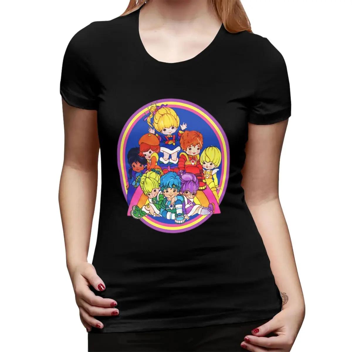 

Rainbow Brite And Friend TShirt for Women Crew Neck Streetwear T Shirts Womens Tees Short Summer Clothes Tops 4XL