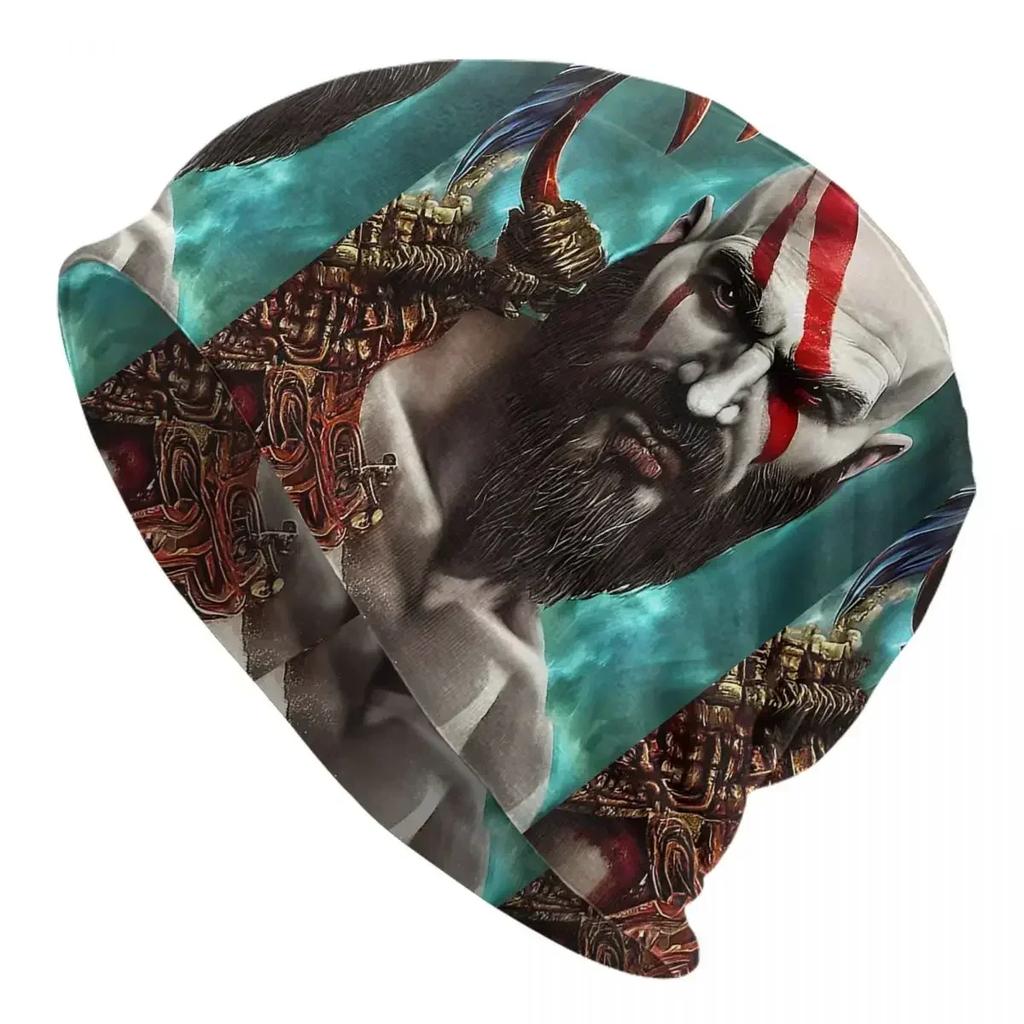 Skull Kratos God Of War Unisex Adult Beanies Caps Knitted Bonnet Hat Warm Fashion Autumn Winter Outdoor Skullies Hats
