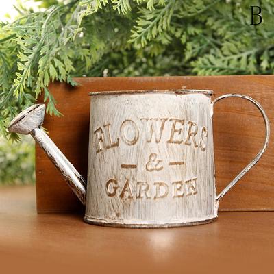 Vintage Flower Pot Succulent Planter Metal Plant Bucket Vertical Garden Decor