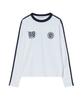 AWESOME STUDIO Football Line Color Block Long Sleeve Tee Wine