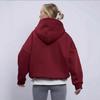 Womens Fleece Hooded Sweatshirt Casual Letter Print Loose Fit Fall Winter Couple Top