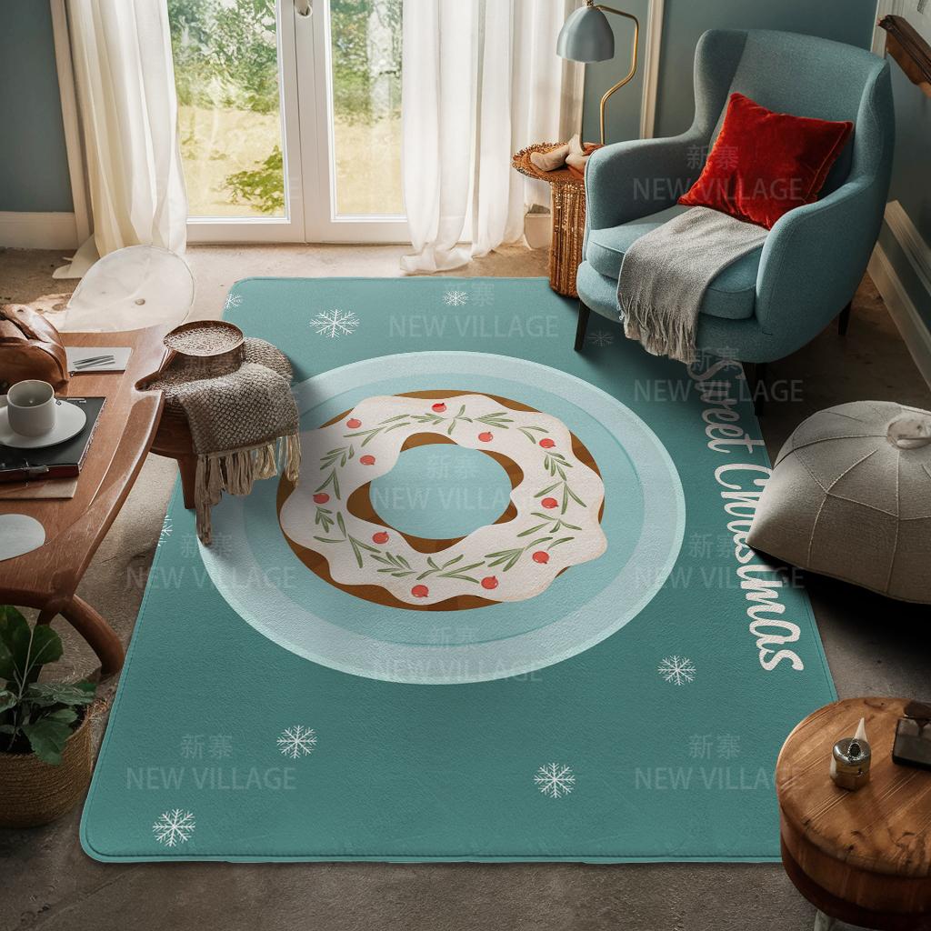 House Entrance Carpet Home Door Mat Living Room Bath Foot Bathroom Non-slip Water Absorption Rugs Bath Merry Christmas Winter
