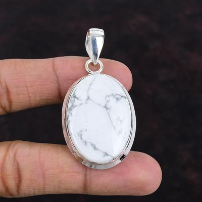 Howlite Pendant Natural Gemstone Pendant Handmade Jewelry 925 Sterling Silver Pendant Howlite Jewelry Pendant For Gift Unique Style Pendant