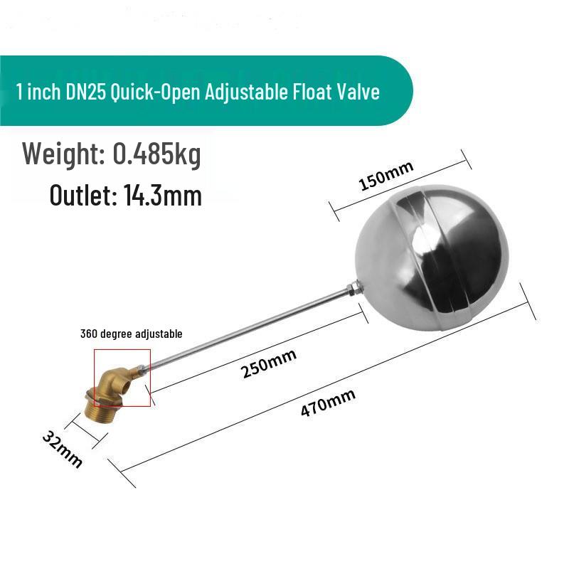 ELEKO Stainless Steel Automatic Water Level Float Valve Controller