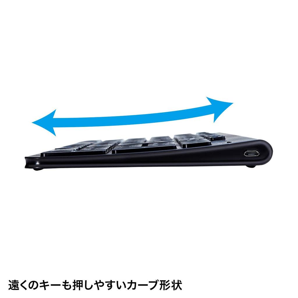 Sanwa Supply Bluetooth Slim Keyboard (with Numeric Keypad, Black) SKB-BT31BK