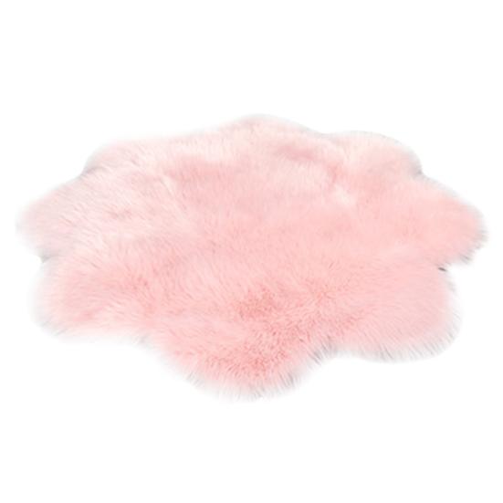 Plum Blossom Shape Soft Washable Carpet Floor Rug Warm Cushion Bedroom Mat Pad