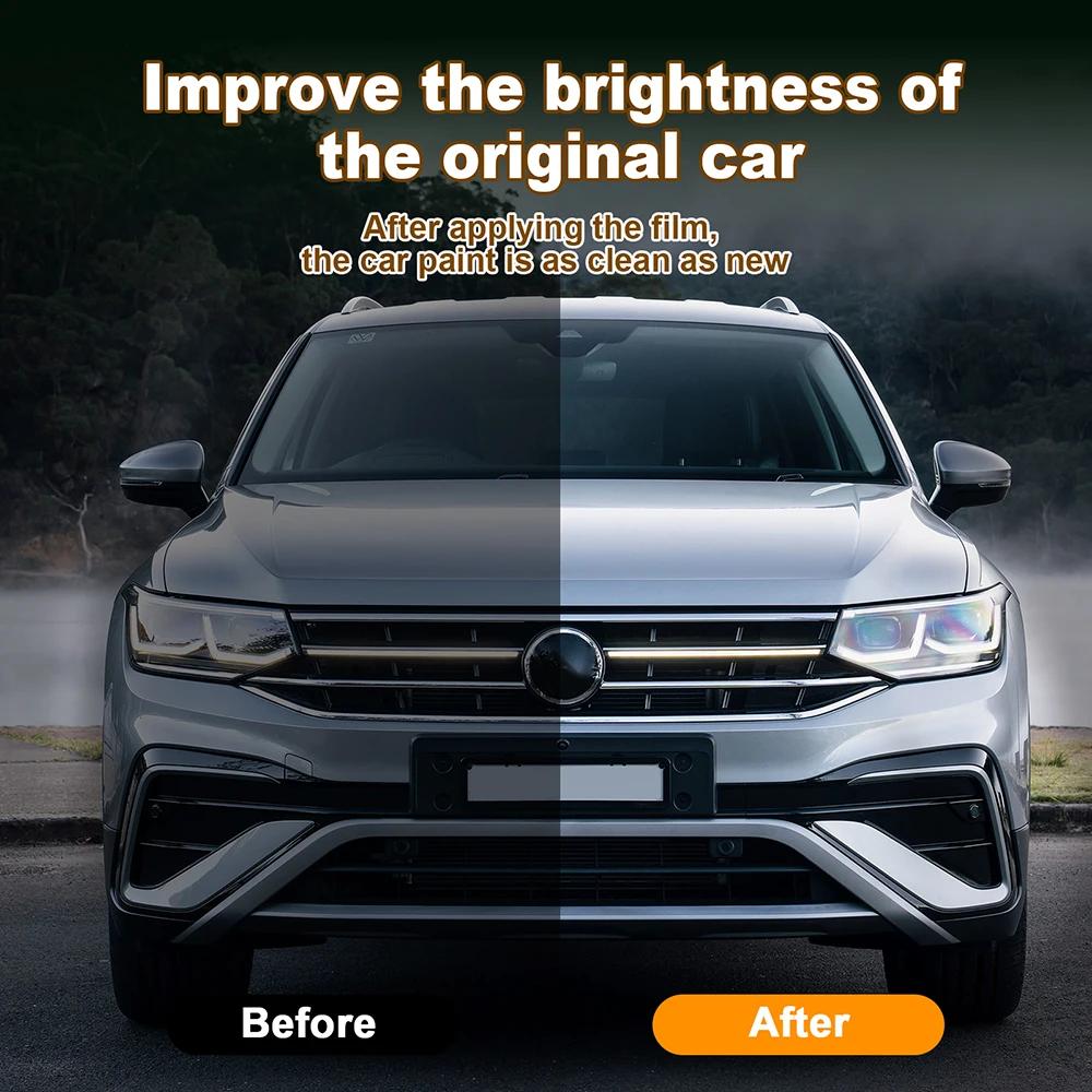 Paint Protective Foil for Volkswagen Tiguan 2022 2023 2024 Headlight Rearview B Pillars Clear TPU Anti Scratch