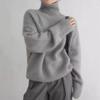 Lazy Wind High-neck Knitted Sweater Women's Autumn and Winter Soft Solid Color Loose Inner Take Comfortable Women's Temperament Sweater