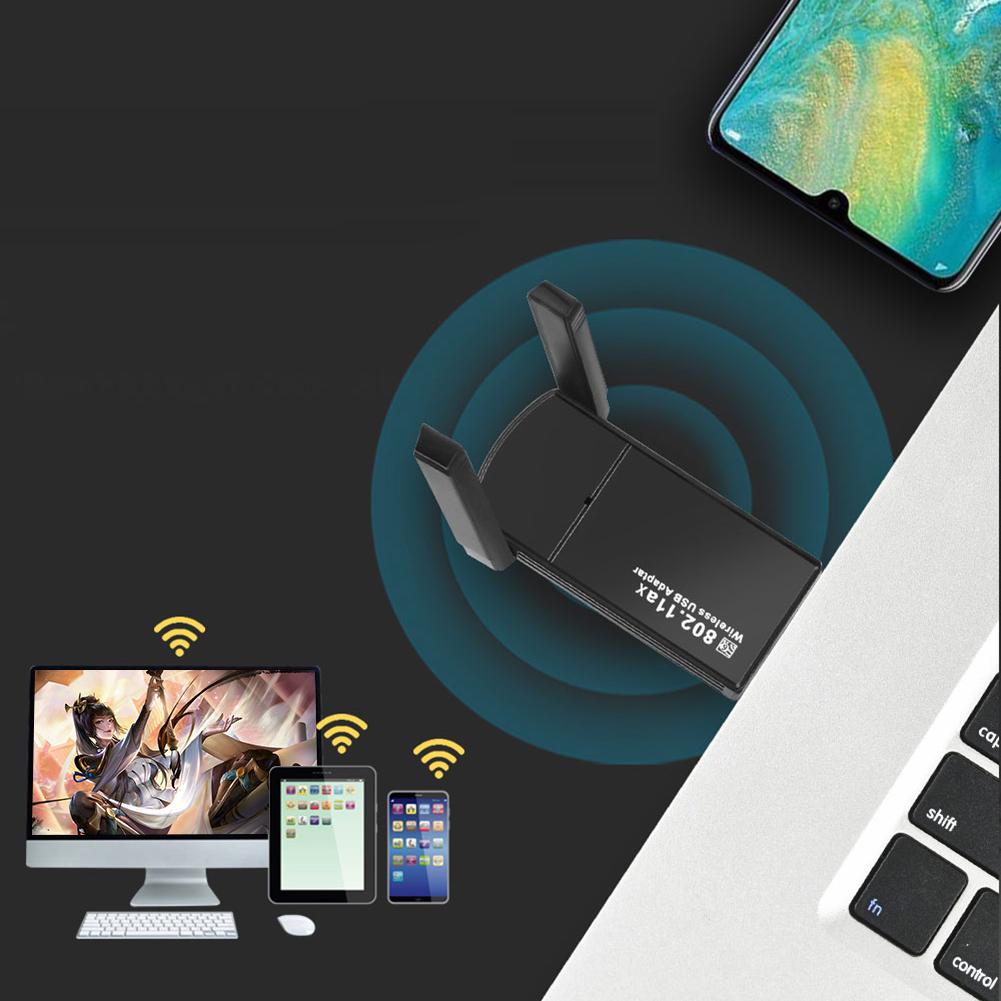 WiFi6 USB WiFi Adapter Network Card Dual Band 2.4G/5GHz External Wireless Adapter 1800Mbps For PC Laptop Window