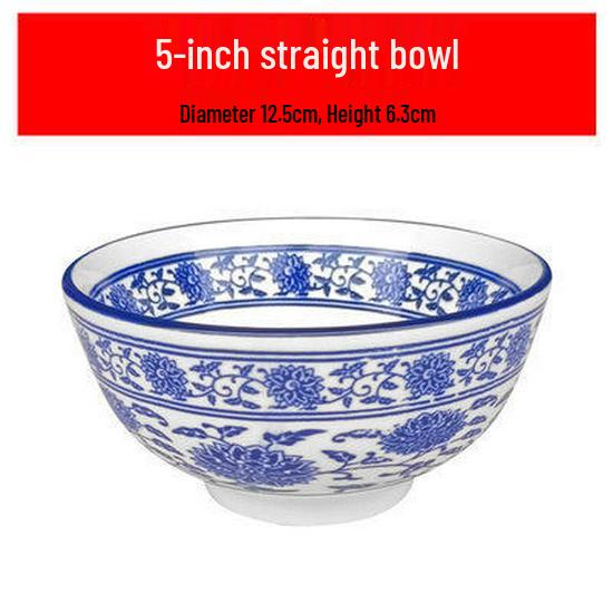 Retro Japanese Blue and White Porcelain Bowl for Rice, Dessert, Wine, or Soup