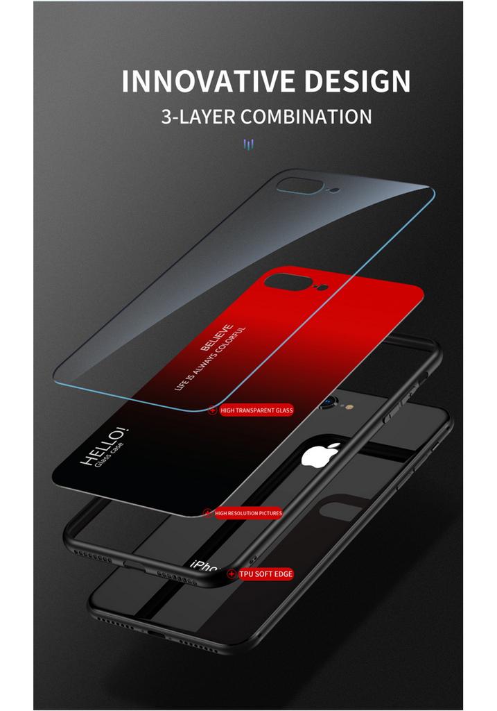 Gradient Tempered Glass Protect Case for OPPO A60 A79 A18 A38 A98 A78 A58 A17 A16 Glossy Back Cover
