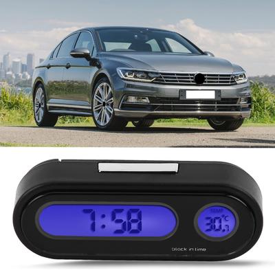 Світлодіодна підсвітка, 2 в 1 для салону автомобіля, Світлодіодний електронний годинник, Цифровий годинник, Термометр, Вольтметр