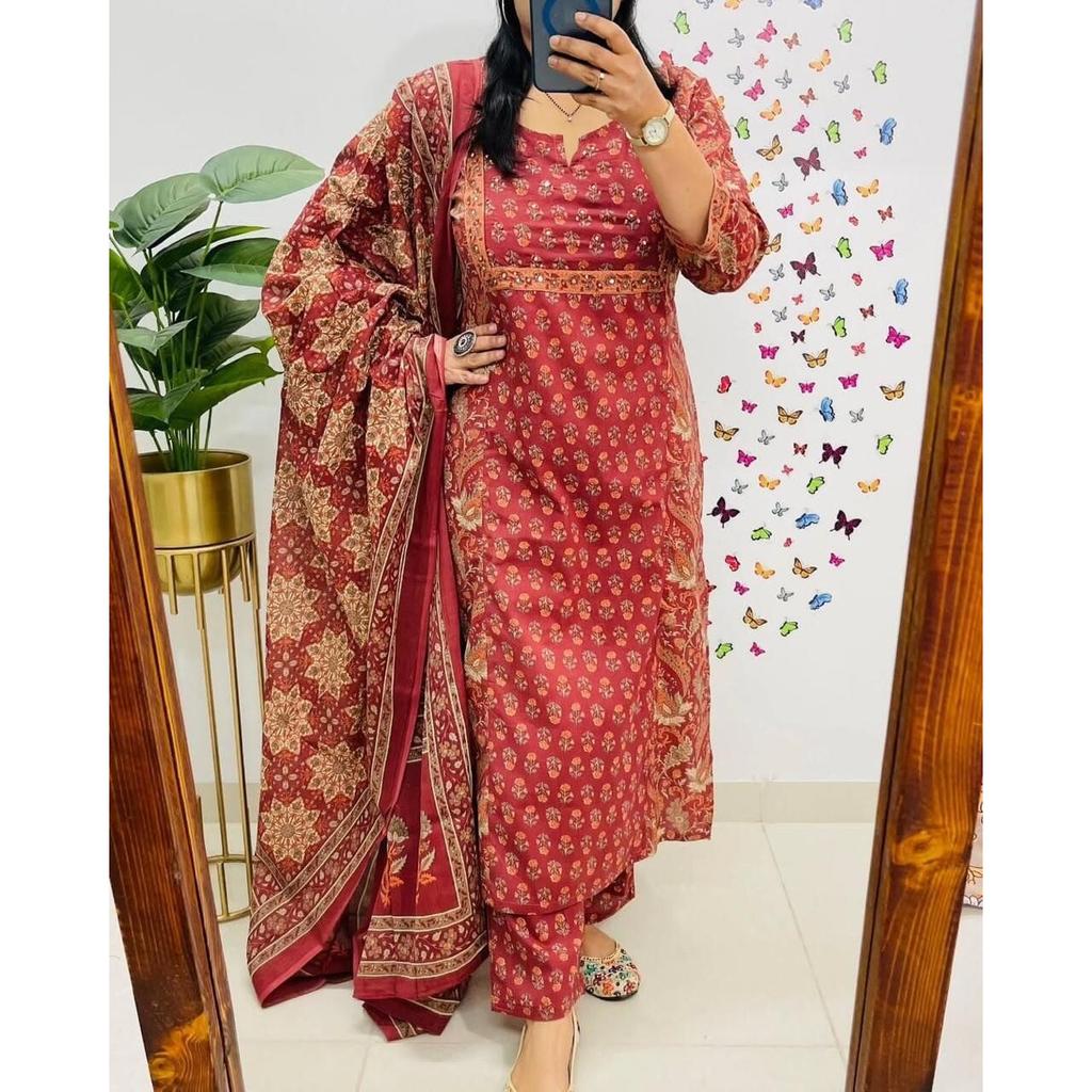 Indyjski Damski Designerski Zestaw Party Wear Top Tunika Kurti Spodnie Dupatta Salwar Kameez SC-2331