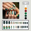 Medium False Nail With Green Shamrock Theme Press on Nail Manicure Nail Art Decors For Holiday And Special Occasion