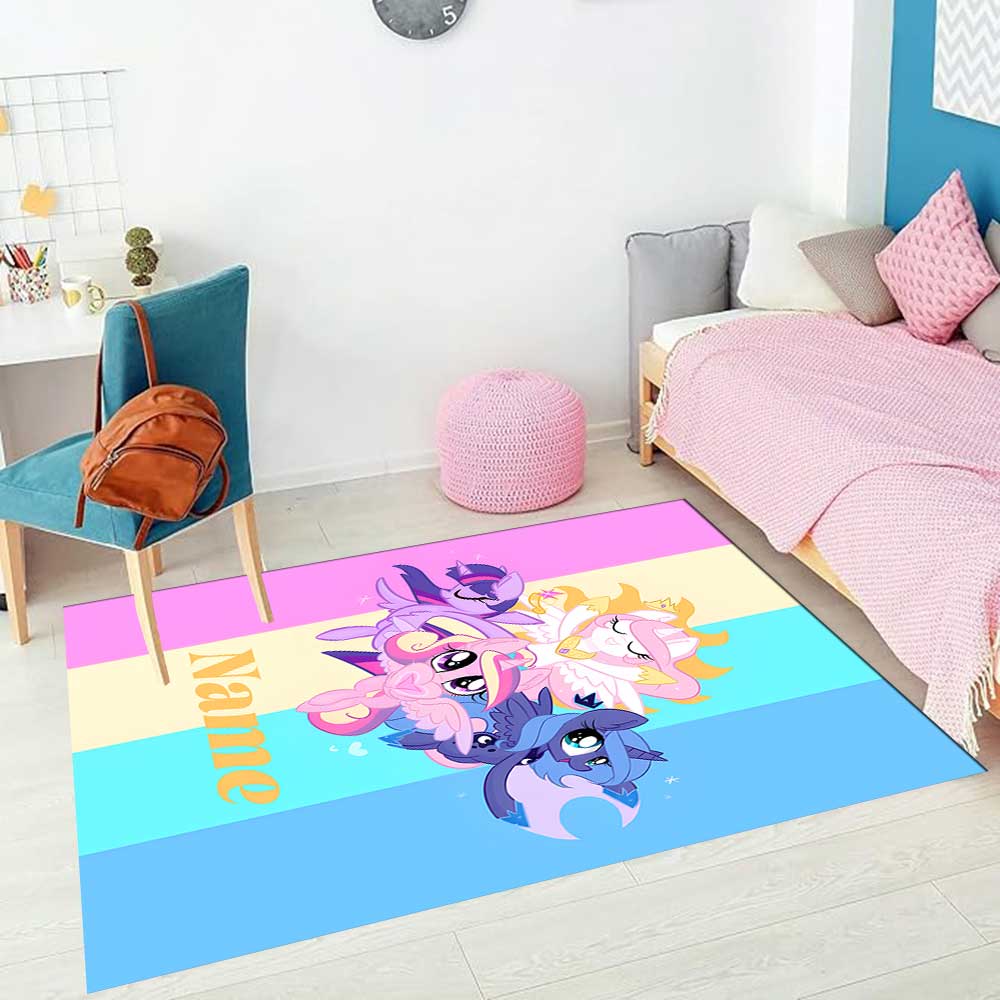 Little Pony (6) Customize your name rug, office chair cushion, home bedroom living room gift.