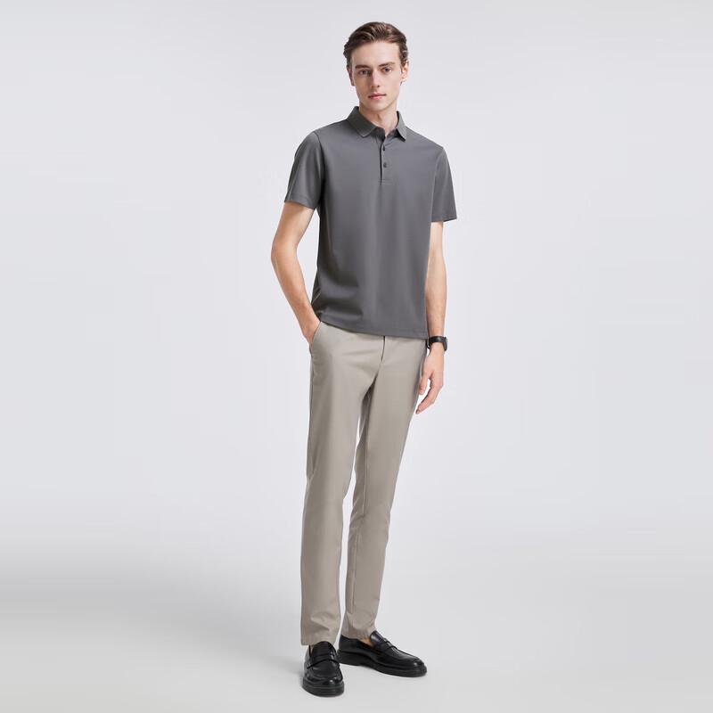 YOUNGOR Men s Summer Business Casual Short Sleeve Polo Shirt M