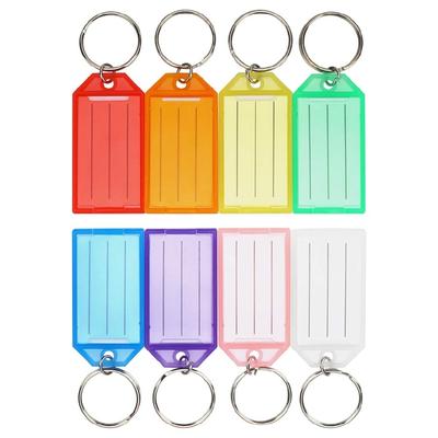 8 PIÈCES Porte-clés en plastique avec anneaux et étiquettes Papier ligné vierge Porte-clés 8 couleurs Pour femmes Hommes Accessoires de bijouterie